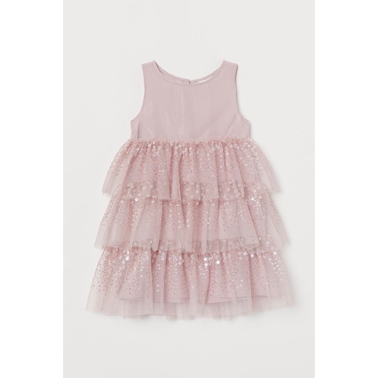 Váy Party Tutu Bé Gái Sequin Tầng Hồng HaM