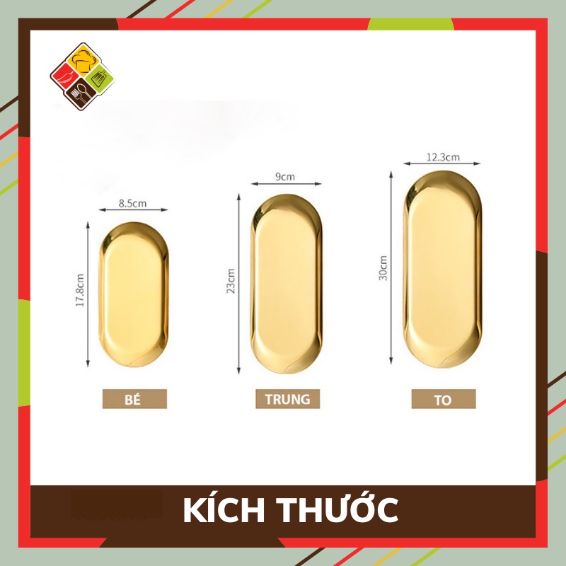 Khay đựng trang sức khay inox bầu dục decor đĩa inox đựng đồ ăn Behomemall