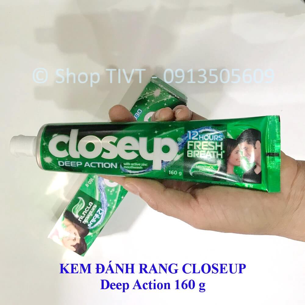 Kem đánh răng Closeup Deep Action 160g Thái Lan, trắng răng, dưỡng nướu, tạo sự tự tin với hương thơm mát tự nhiên-TIVT