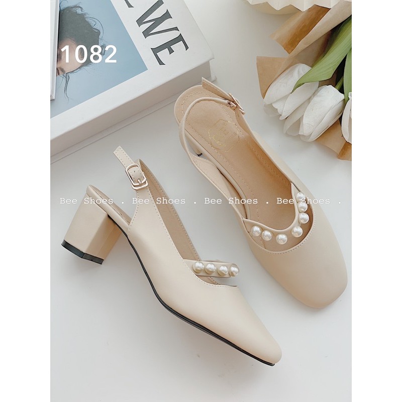 BEESHOES - GIÀY BÚP BÊ GÓT VUÔNG 3CM MŨI VUÔNG DA MỀM - GIÀY THỜI TRANG DA MỀM SIÊU ÊM MÀU KEM-BE 201082