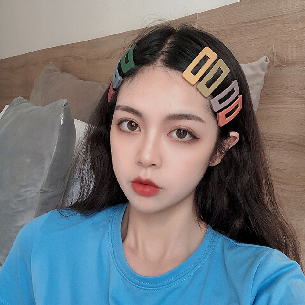 Kẹp Tóc Kim Loại Màu Trơn Phong Cách Hàn Quốc Cho Nữ