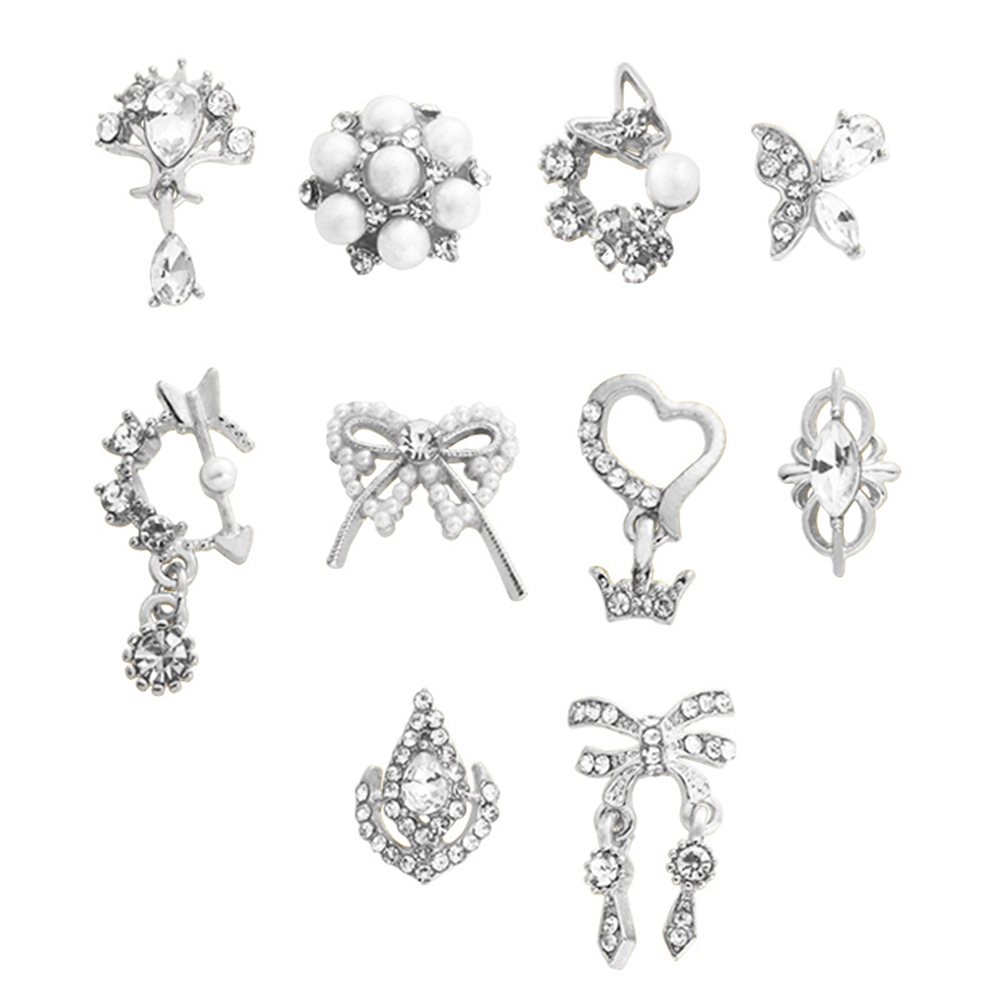 [Hàng mới về] Set 10 phụ kiện đính móng tay 3D xinh xắn trang trí nghệ thuật