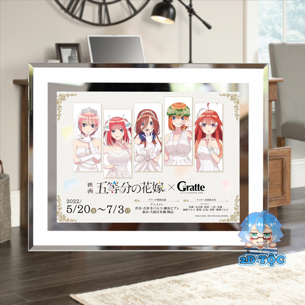 Khung ảnh kính Nakano Nino (11) Anime Manga NHÀ CÓ 5 NÀNG DÂU by 2D Tộc Shop