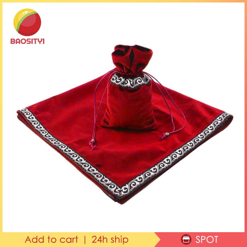 [Baosity1] Thảm Nhung Lót Bàn Tarot Có Túi Dây Rút Màu Tím 66cm