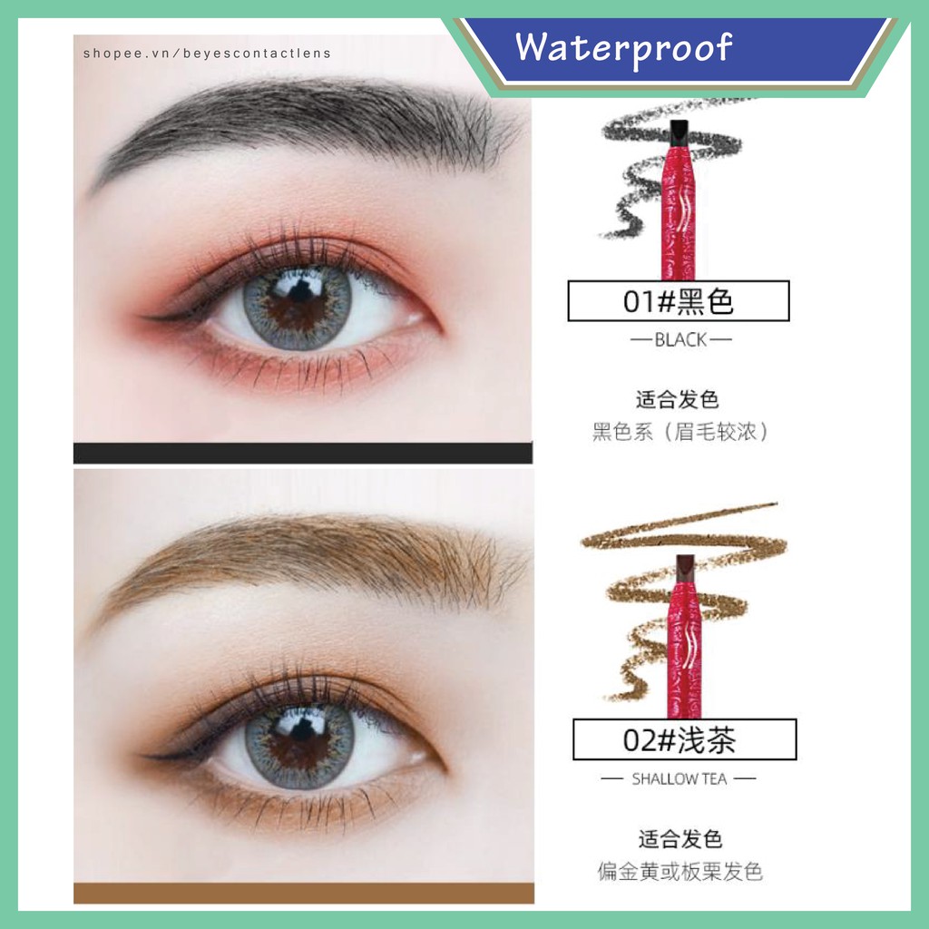 [Tặng dao gọt] Chì xé phẩy sợi DLZCOU Kẻ lông mày vỏ đỏ gân vàng màu nâu, nâu đỏ, nâu đậm, xám tro, đen | BigBuy360 - bigbuy360.vn