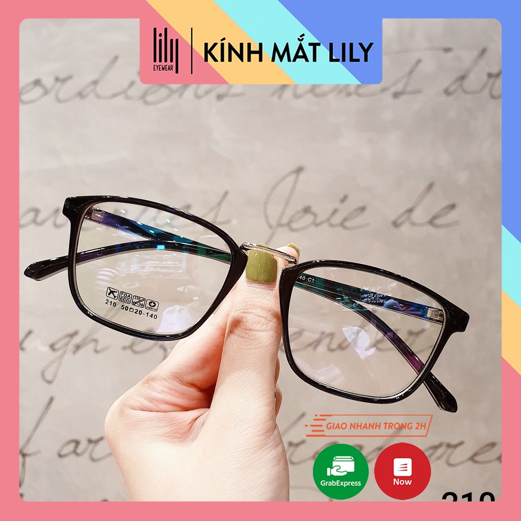 [Mã 2611THTRANG100K hoàn 10% xu đơn 99K] Gọng kính cận Lilyeyewear nhựa dẻo hàn mắt vuông nhiều màu sắc lựa chọn 210