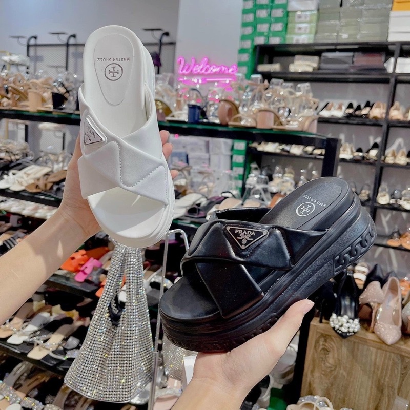 Dép xuồng prada đế 7 phân