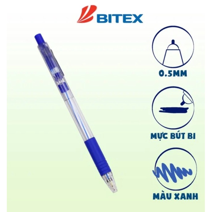 Set5 chiếc Bút bi Bitex B03 Nét 0.5mm - Tự chọn màu