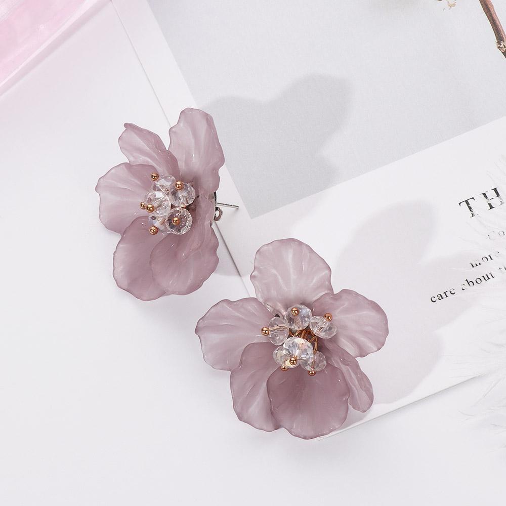 Bông Tai Hình Cánh Hoa Bằng Acrylic Thời Trang Vintage