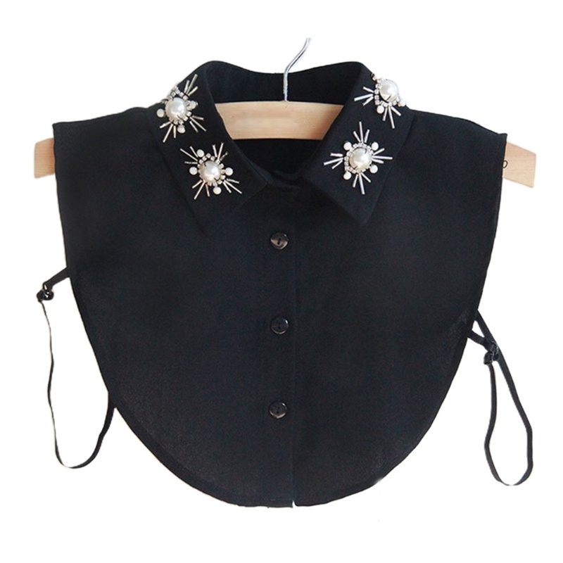 Cổ Áo Voan Đính Hạt Ngọc Trai Giả Họa Tiết Hoa Có Thể Tháo Rời