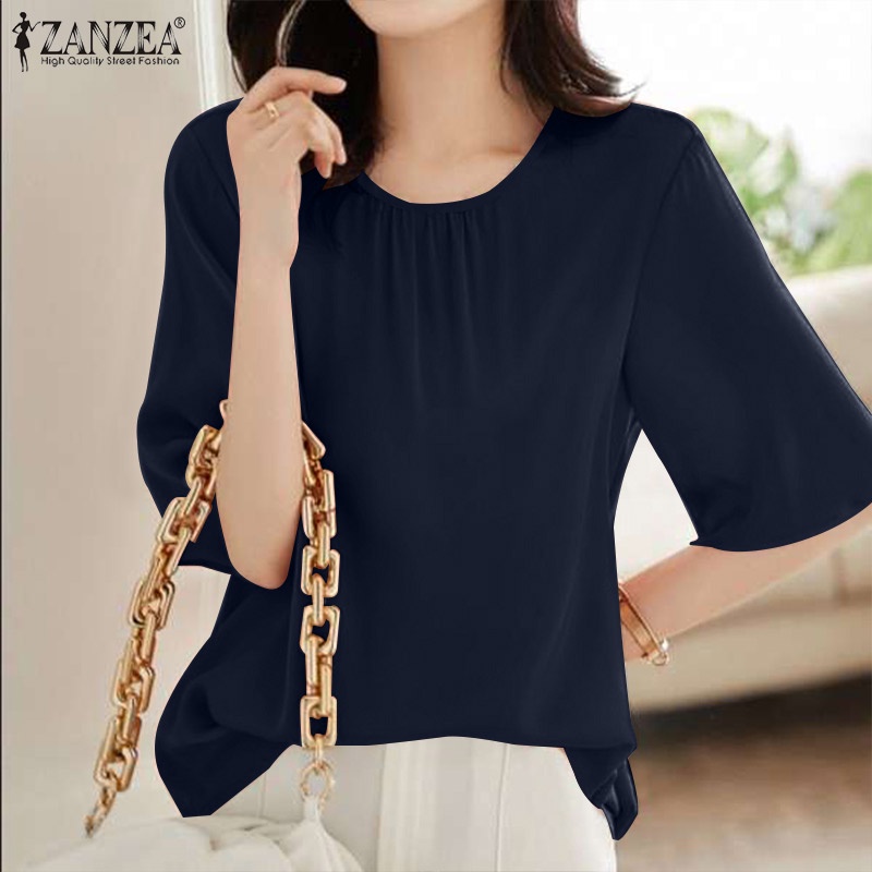 Áo nữ Zanzea tay dài cổ tròn thời trang phong cách hàn quốc
