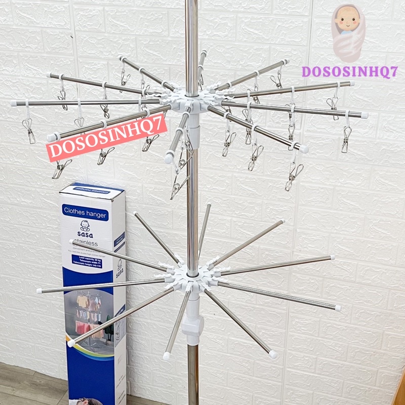 Cây phơi đồ inox 3 tầng 60 kẹp