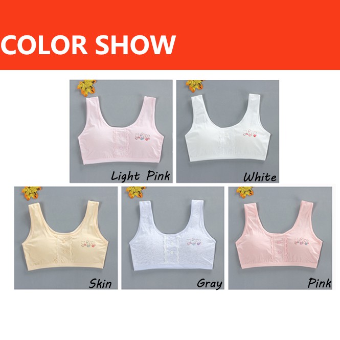 Áo Ngực Hai Dây Bằng Vải Cotton Thoáng Khí In Họa Tiết Thời Trang Cho Bé Gái B213 [8-16Y