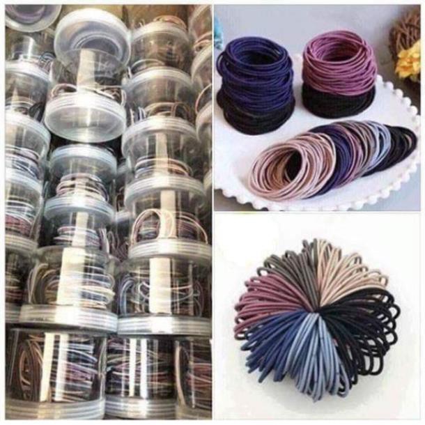 [HOT 2021] HỘP CHUN BUỘC TÓC 100 CÁI PHỐI MÀU ĐẸP - Shop Dathang168