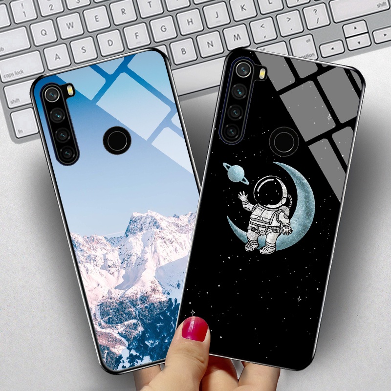 Ốp Xiaomi Redmi Note 8, Note 8 Pro Mặt kính cường lực cao cấp, sáng bóng, chất lượng