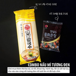 Combo Sốt Tương Đen 250g + Mì Sợi Lớn 500g Hàn Quốc