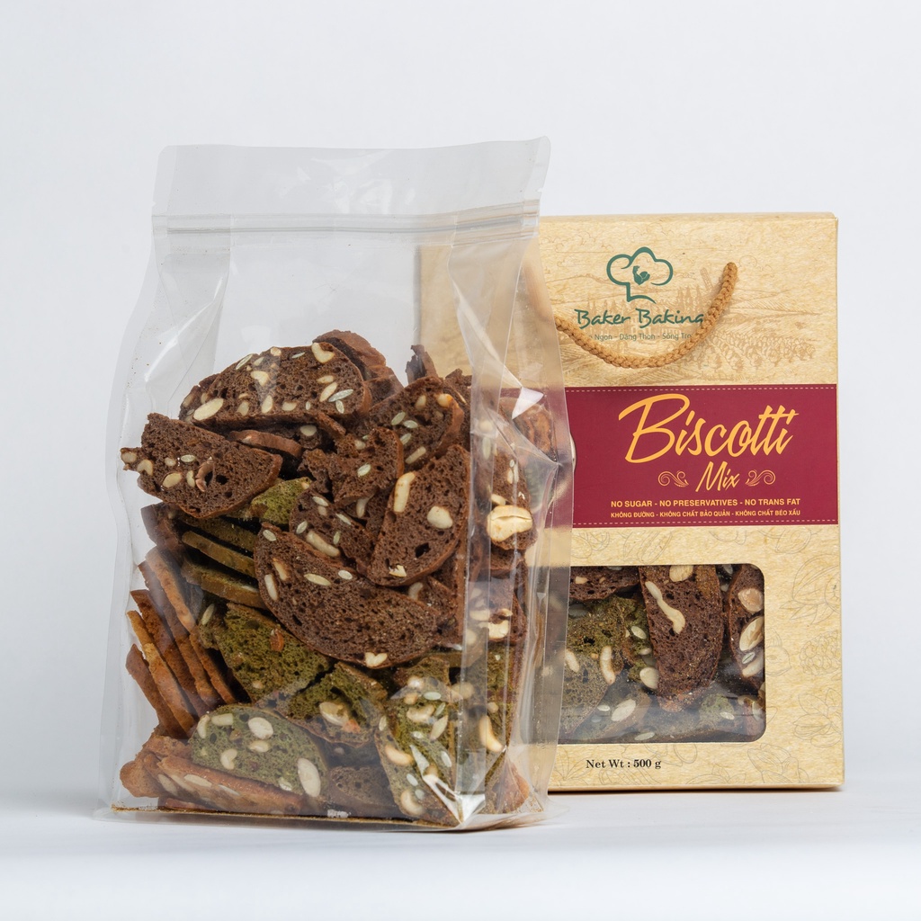 BÁNH BISCOTTI NGUYÊN CÁM GIẢM CÂN - SIÊU HOT