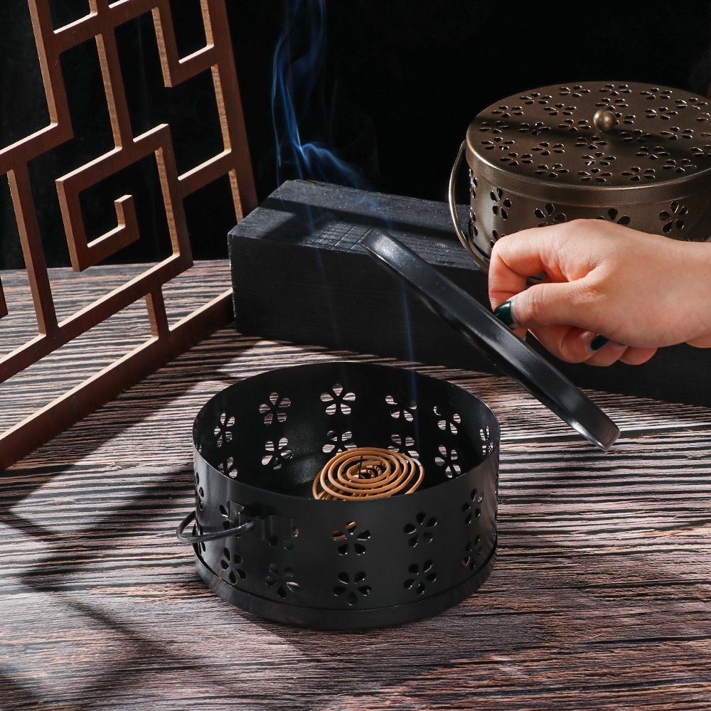 1 Đế Đốt Nhang Muỗi Hình Tròn Bằng Sắt Phong Cách Cổ Điển Trang Trí Nhà Cửa/Sân Vườn/Cắm Trại Nhiều Màu Sắc