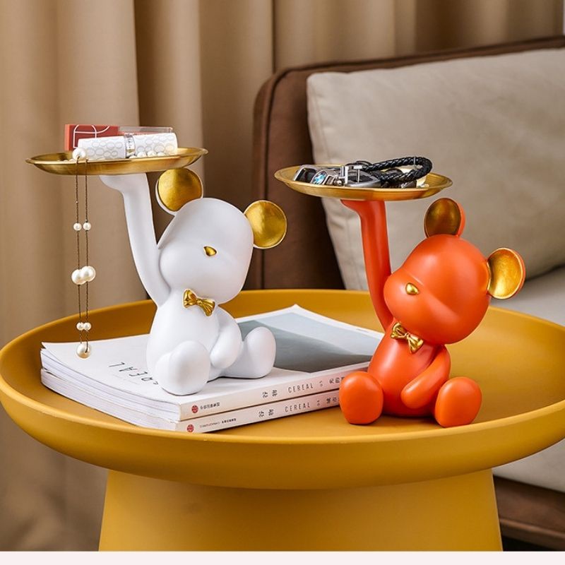 Tượng gấu bê khay đựng mỹ phẩm trái cây decor nhà cửa quà tặng sinh nhật ý nghĩa siêu xinh Giá Rẻ