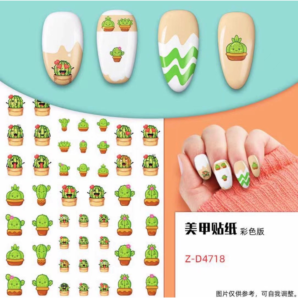 Hình dán móng tay Xương Rồng mới Zd4718