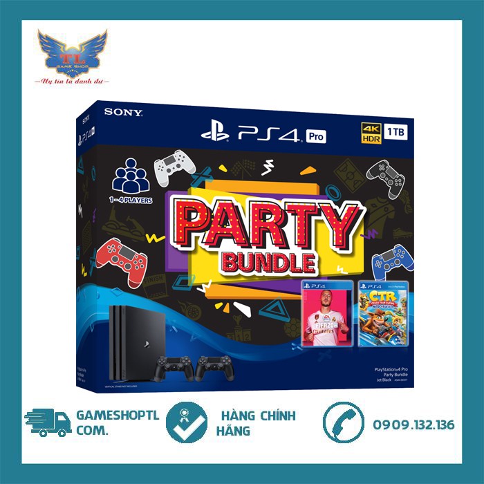 Máy Ps4 Pro Party Bundle - Fifa 20 + Game Crash Team Racing - Chính Hãng Bảo Hành 24 tháng