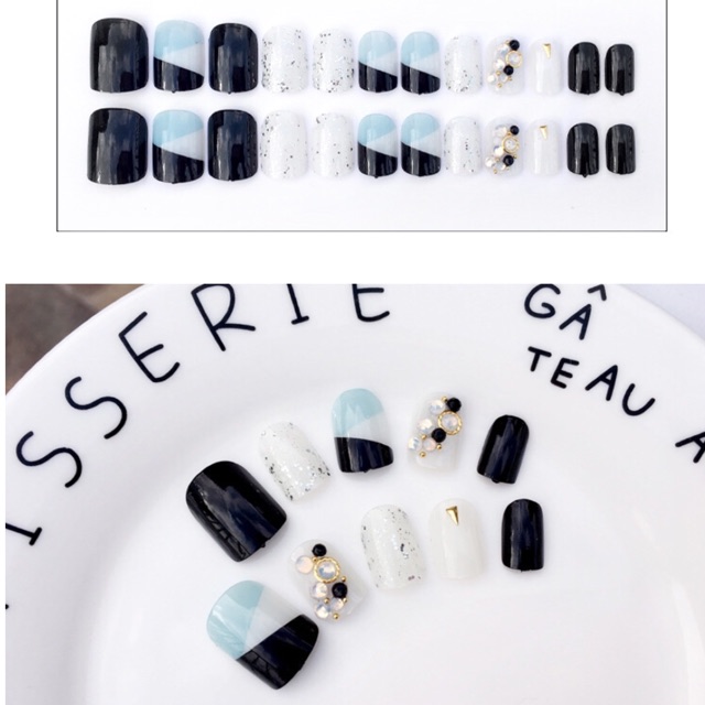 bộ 24 móng tay giả kèm keo