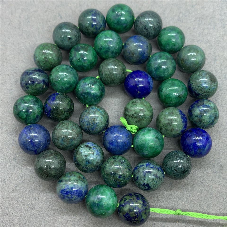 Chuỗi hạt đá ngọc lưu ly 4-12mm sang trọng màu xanh lam dáng tròn