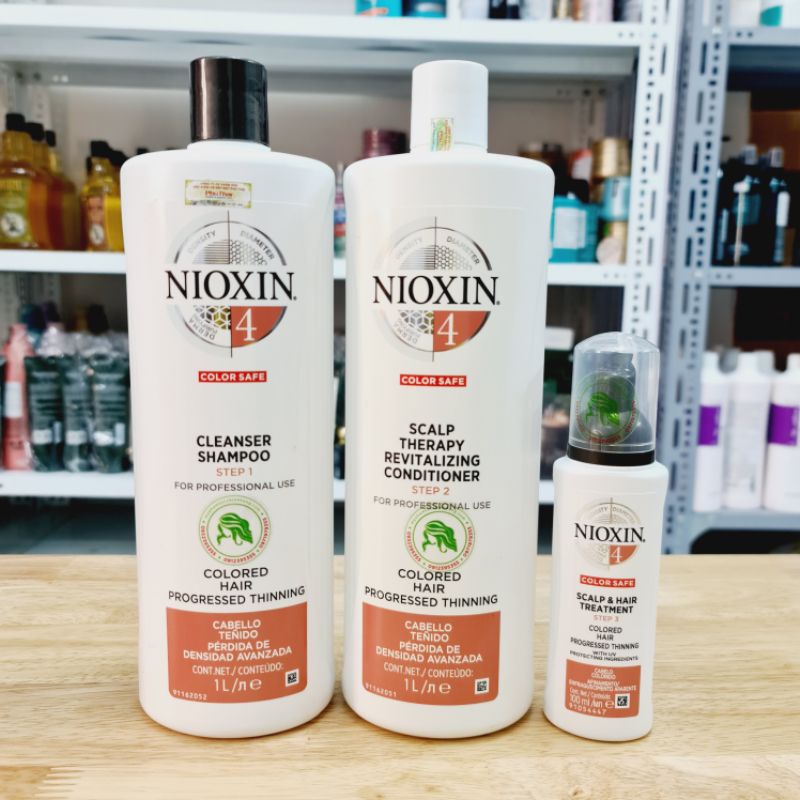 DẦU GỘI XẢ NIOXIN 4 CHO TÓC MỎNG, RỤNG NHIỀU, CÓ LÀM HÓA CHẤT 1000ml