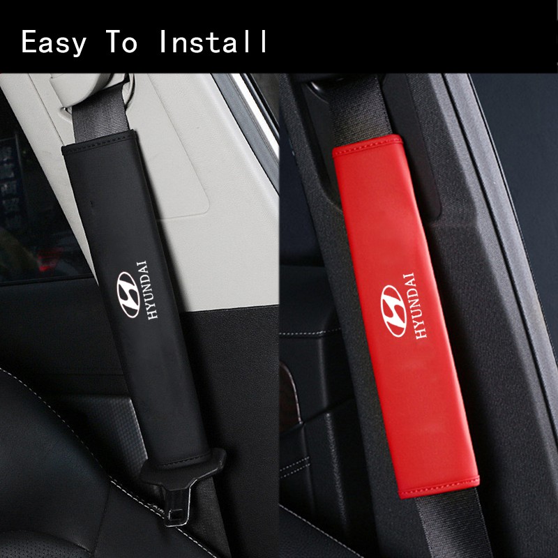 Đệm Bọc Dây Đai An Toàn Bằng Da Cho Hyundai I10 Getz Grand Starex Accent Elantra Atos Sonata Santa Fejet Tucson I40 Ioniqz Atster