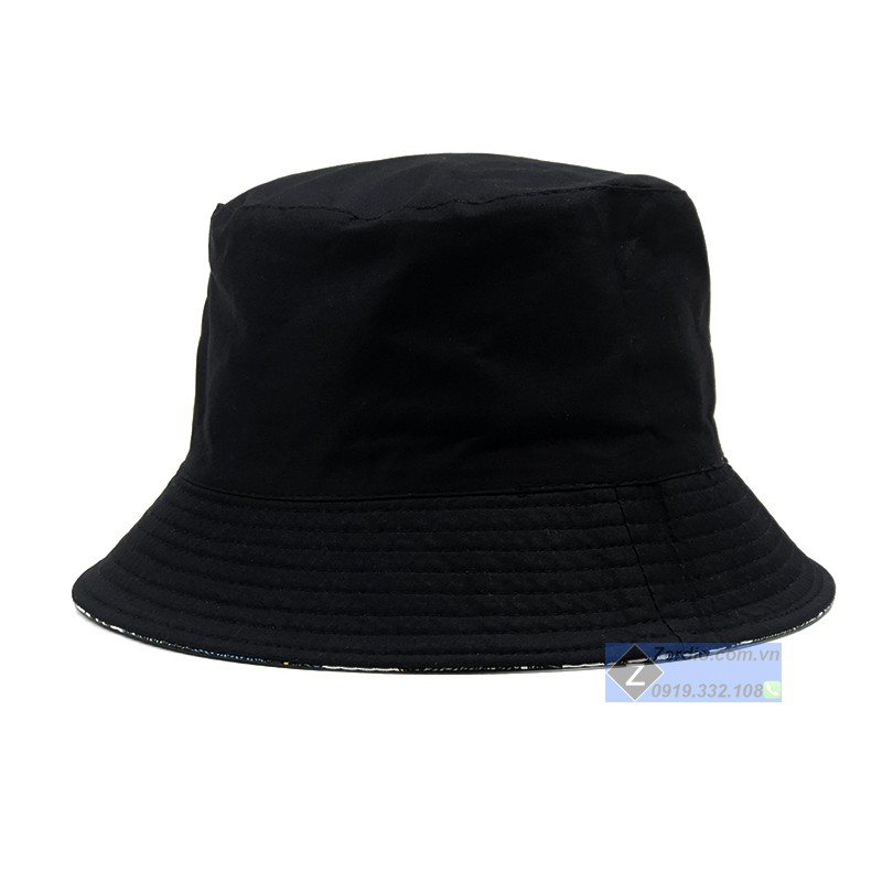 Nón bucket 2 măt cho nam và nữ in họa tiết cá tính, chất liệu cotton cao cấp