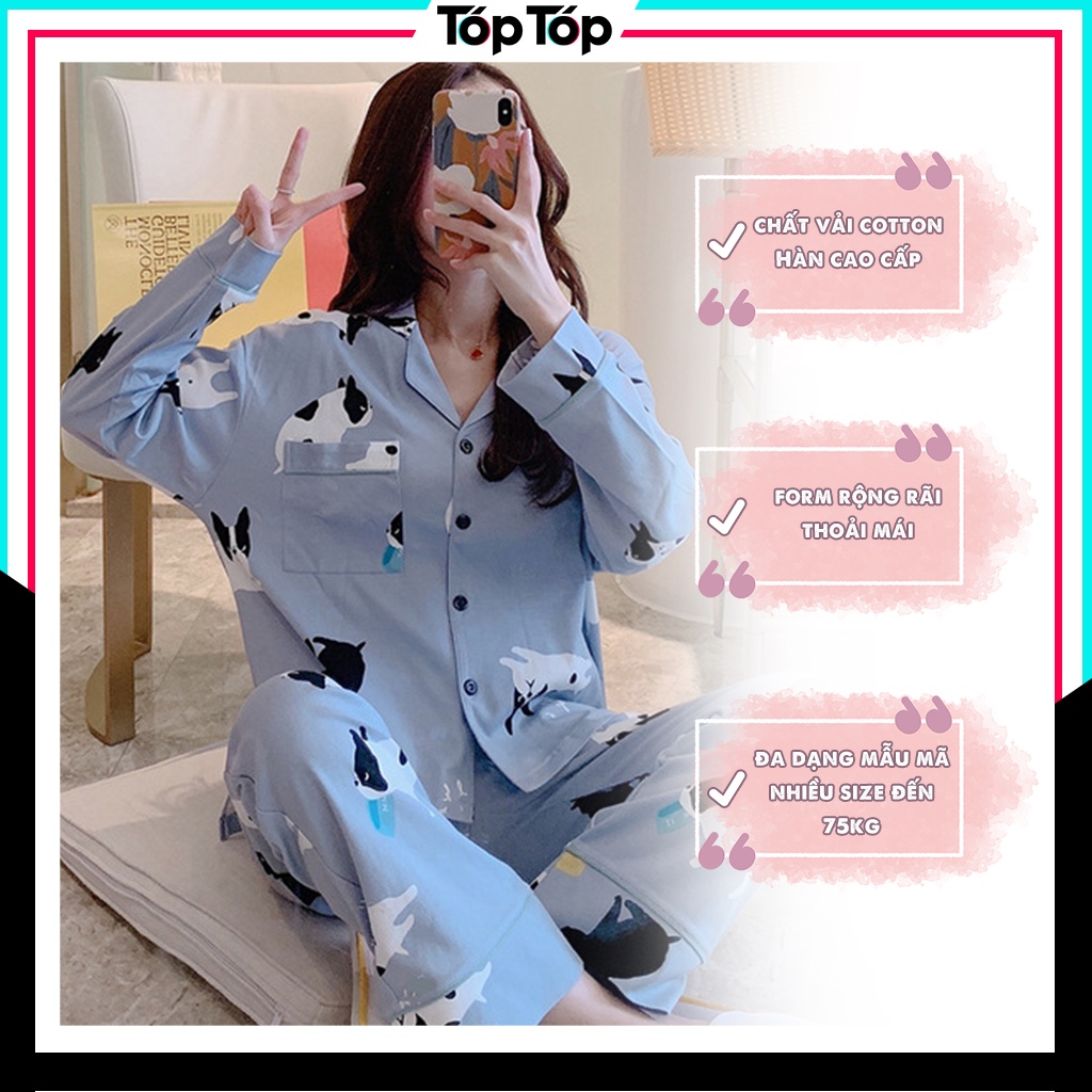 Đồ ngủ nữ pijama dài tay cao cấp chất Hàn thu đông mặc nhà dễ thương PJMDAII02