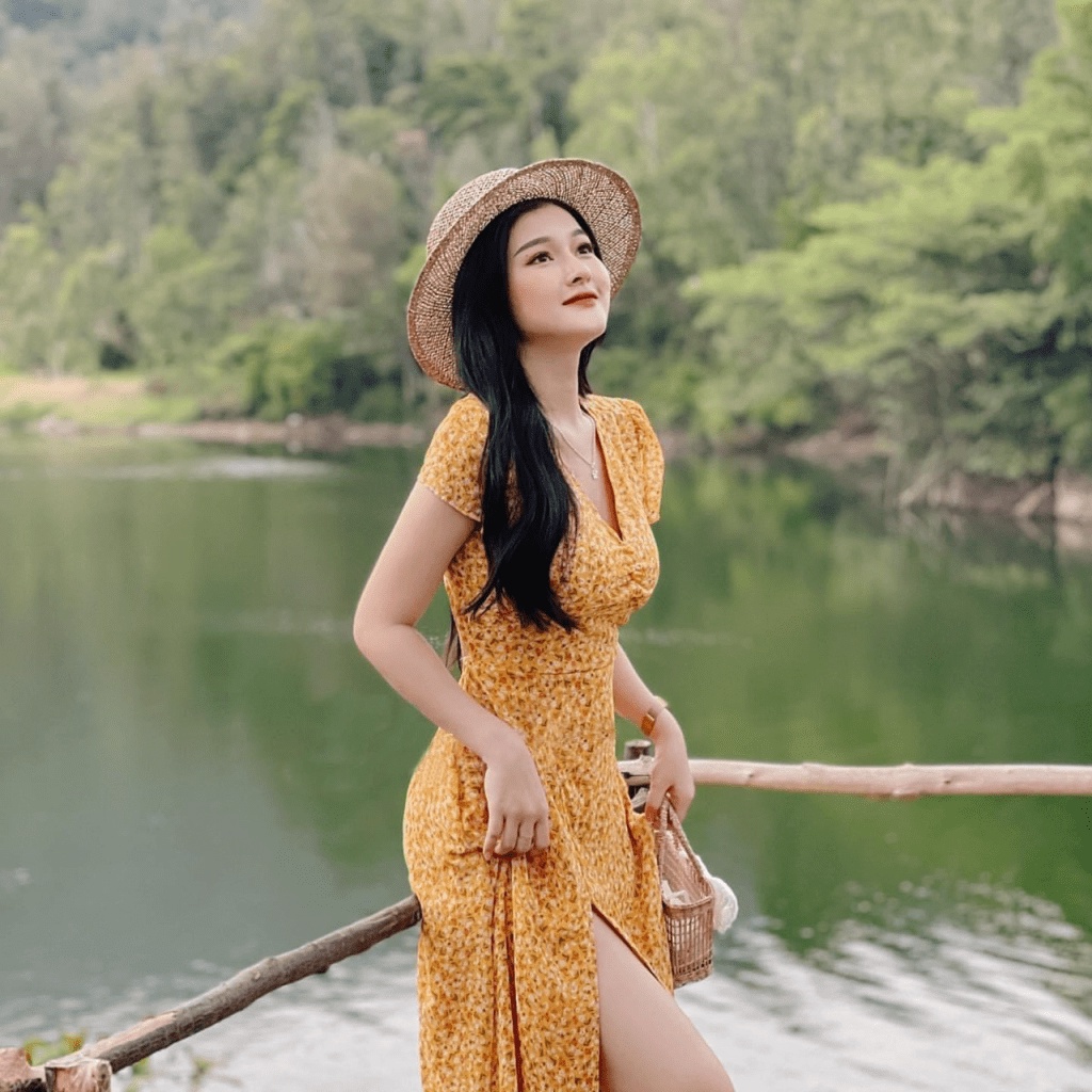 ĐẦM HOA LỤA NỮ HỞ LƯNG XẺ ĐÙI QUYẾN RŨ ĐI CHƠI ĐI BIỂN CHANH XẢ HHP FASHION