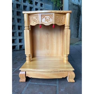 Bàn thờ thần tài gỗ gõ đỏ cột vuông ngang 60CM