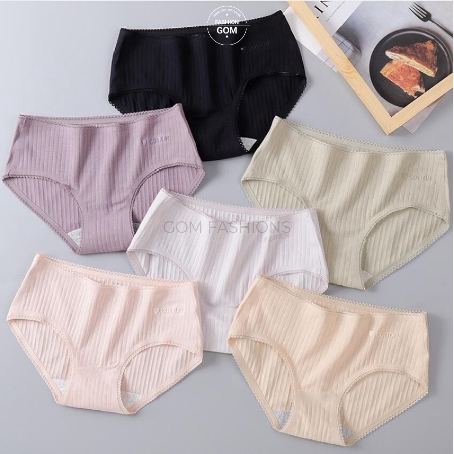 Quần Lót Nữ Sọc Gân Cotton Kháng Khuẩn Thoáng Mát, Quần Chíp Nữ Siêu Mềm Mịn Tôn Dáng - UCT09