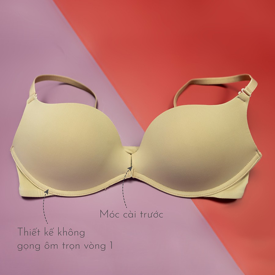Áo Lót Nữ Mút Vừa Dày 2.5cm Móc Cài Trước Không Gọng Nâng Ngực Trơn (Mustoto MA09) | BigBuy360 - bigbuy360.vn