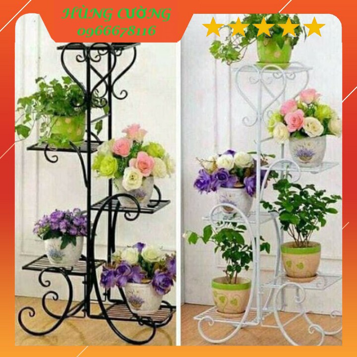 Kệ Để Chậu Hoa Cây Cảnh 5 Tầng Phun Sơn Tĩnh Điện cao cấp, chống rỉ bền bỉ trước mọi thời tiết