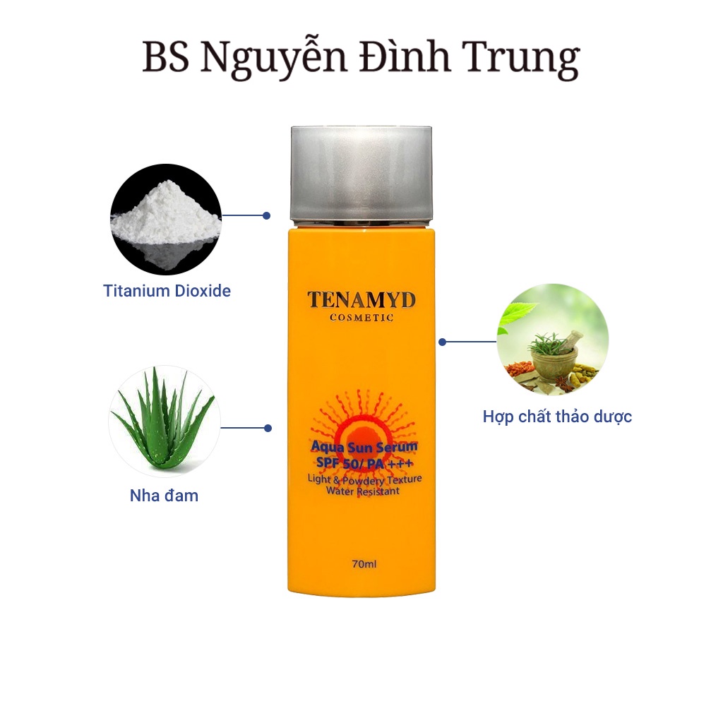 Kem Chống Nắng Tenamid 70ml Sun Serum SPF 50/ PA+++ Dành Cho Da Nhạy Cảm, Da Dầu Mụn - BS Nguyễn Đình Trung