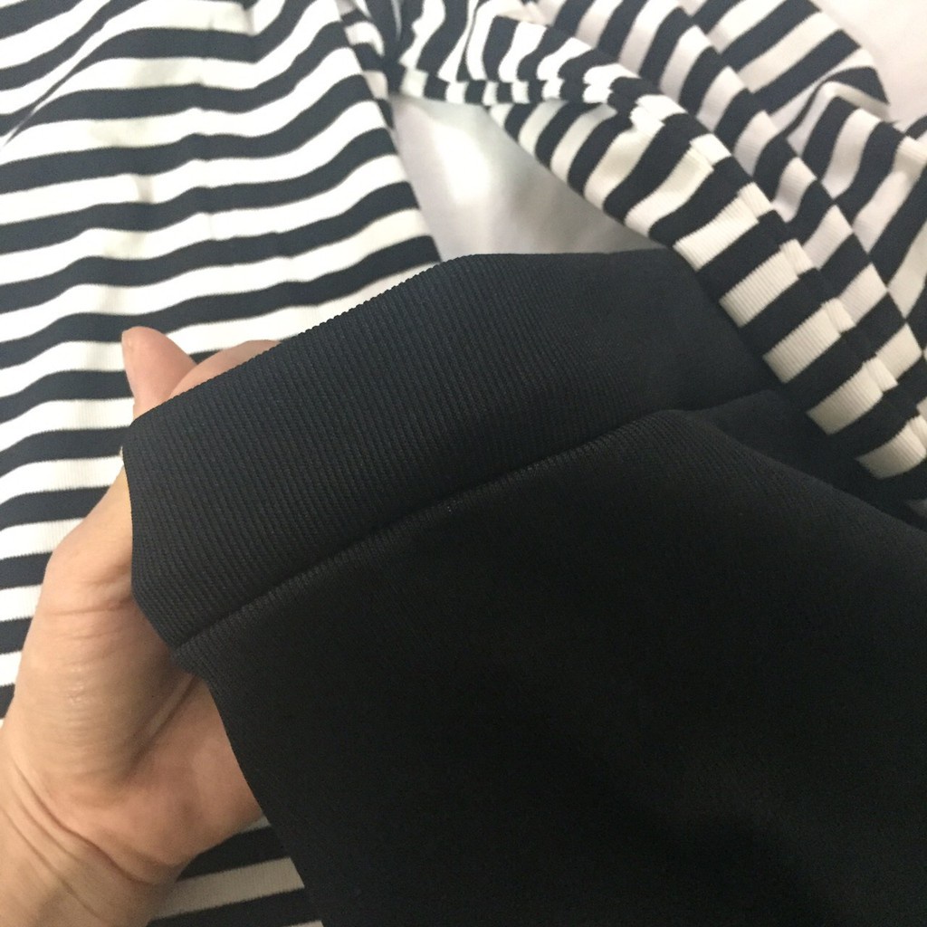 SET ÁO TRỄ VAI KẺ MIX CHÂN VÁY MIDI LEN TĂM