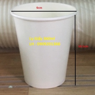Set 10 ly giấy 360ml + 10 ống hút giấy bọc màng