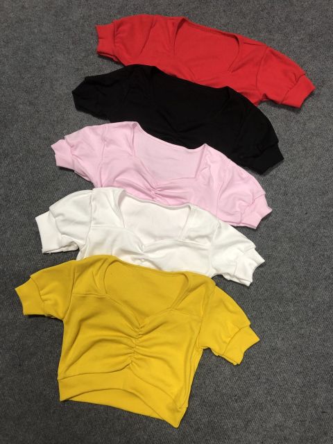 Áo gân cổ u nhún ngực siêu sang ( kèm ảnh thật)