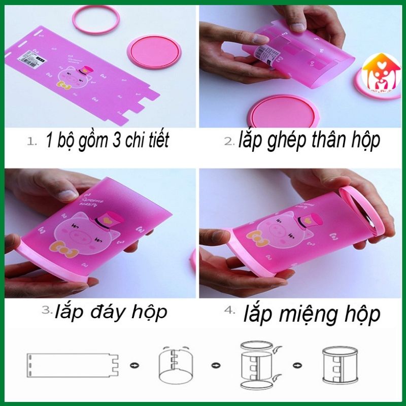 Hộp đựng bút hình ống tròn bằng nhựa có thể gấp gọn tiện lợi cho bé