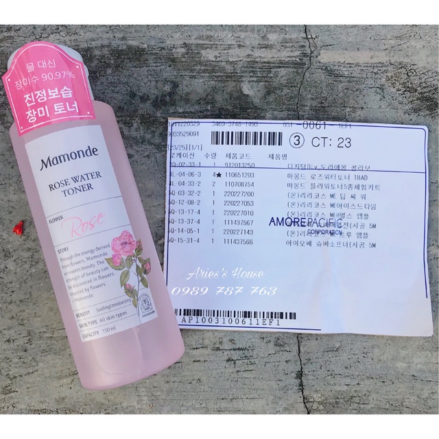 Nước hoa hồng Mamonde Rose Water Toner🌹