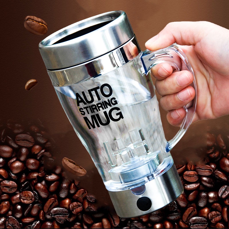 ✵Tự động pha chế cốc cà phê điện cầm tay cốc nước lười biếng cốc trà sữa màu đỏ dendrobium bột protein bột xoay cốc