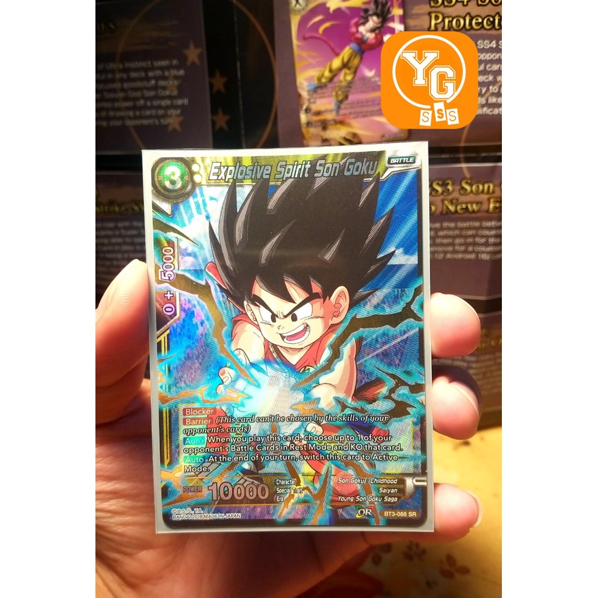 Thẻ bài Bandai chính hãng Explosive Spirit Son Goku - BT3-088 - Super Rare