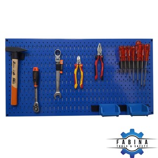 Tấm lưới Pegboard màu xanh kèm phụ kiện treo FABINA