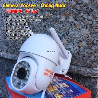 Camera Yoosee PTZ 16 LED - Camera Yoosee ngòai trời 5.0mpx mẫu mini, chống nước, xoay 360, xem đêm có màu,bảo hành 1 năm