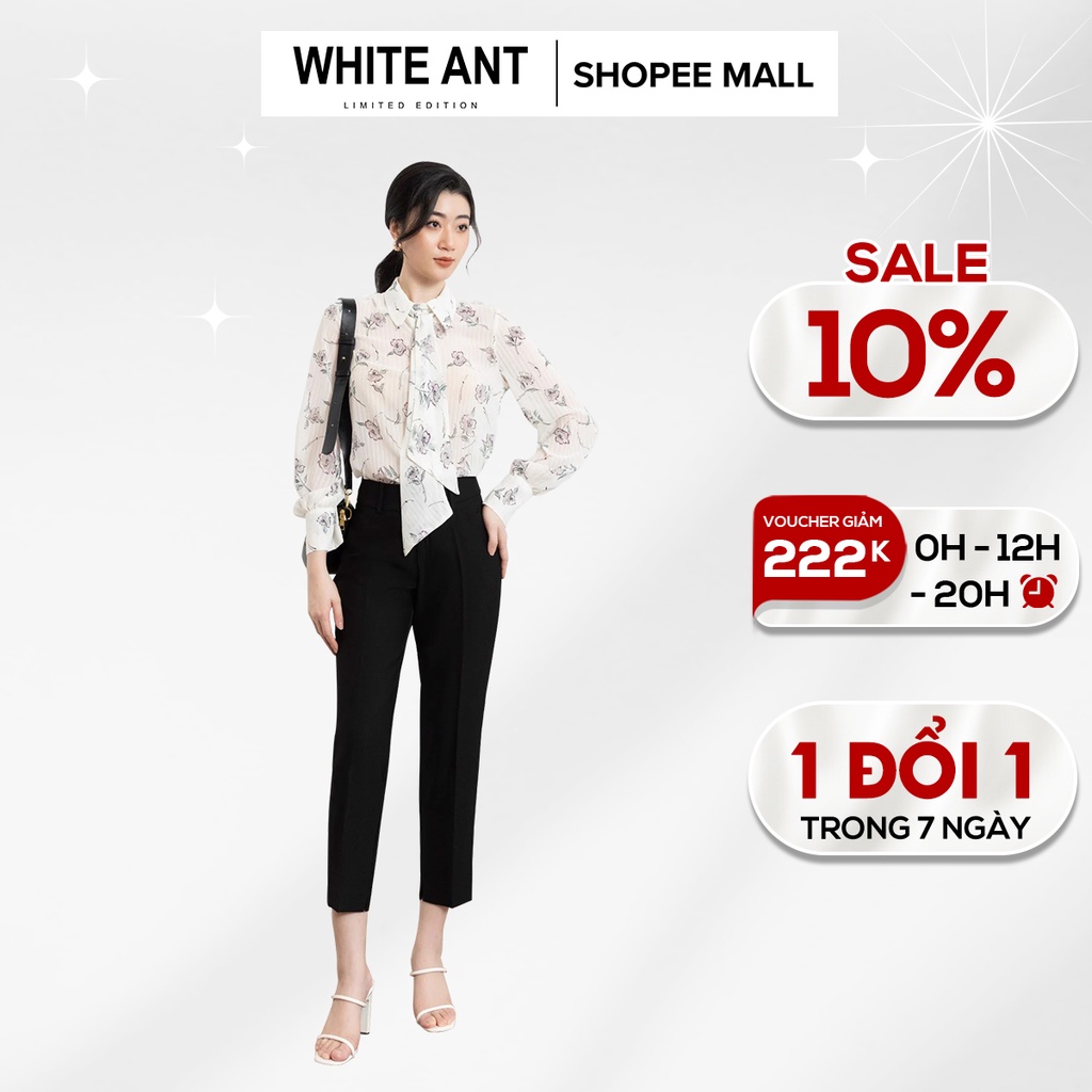 Quần Âu Công Sở Nữ WHITE ANT Thiết Kế Dáng Côn Lỡ Cơ Bản 160604001.100
