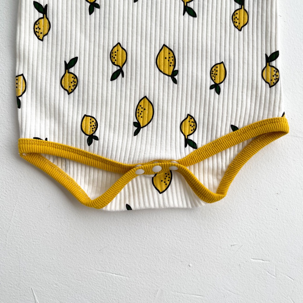 Set áo liền quần in họa tiết quả chanh dễ thương thời trang mùa thu cho bé sơ sinh