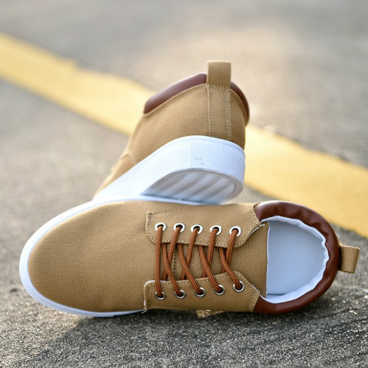 Giày Thể Thao Nam Kiểu Dáng Đơn Giản Chất Liệu Khaki