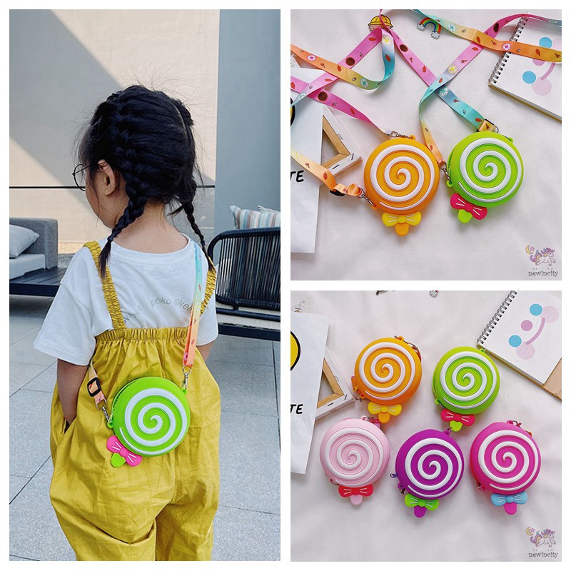 Túi đeo chéo hình kẹo mút đáng yêu dành cho bé gái